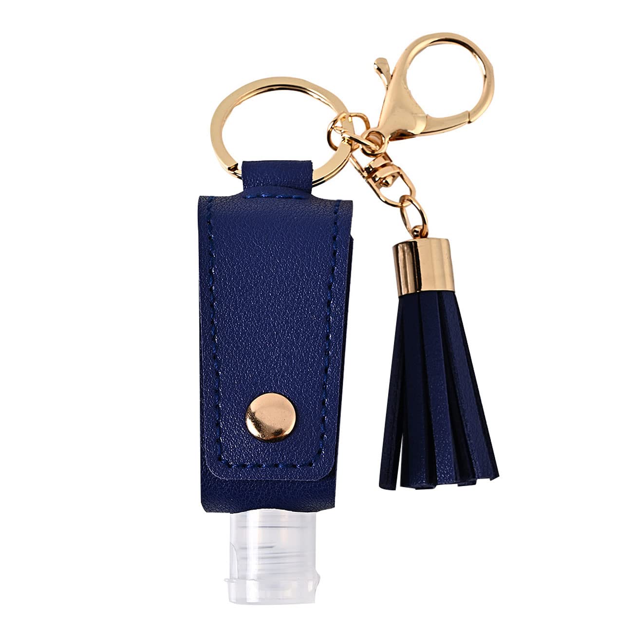 HSYHERE Portable Hand Sanitizer Keychain - 2oz Travel Size Refillable Bottle with PU Leather Tassel - Multi-Purpose Key Ring for Car Keys, Purse, Backpack - Perfect for Travel, Office, Gym & Daily Hygiene