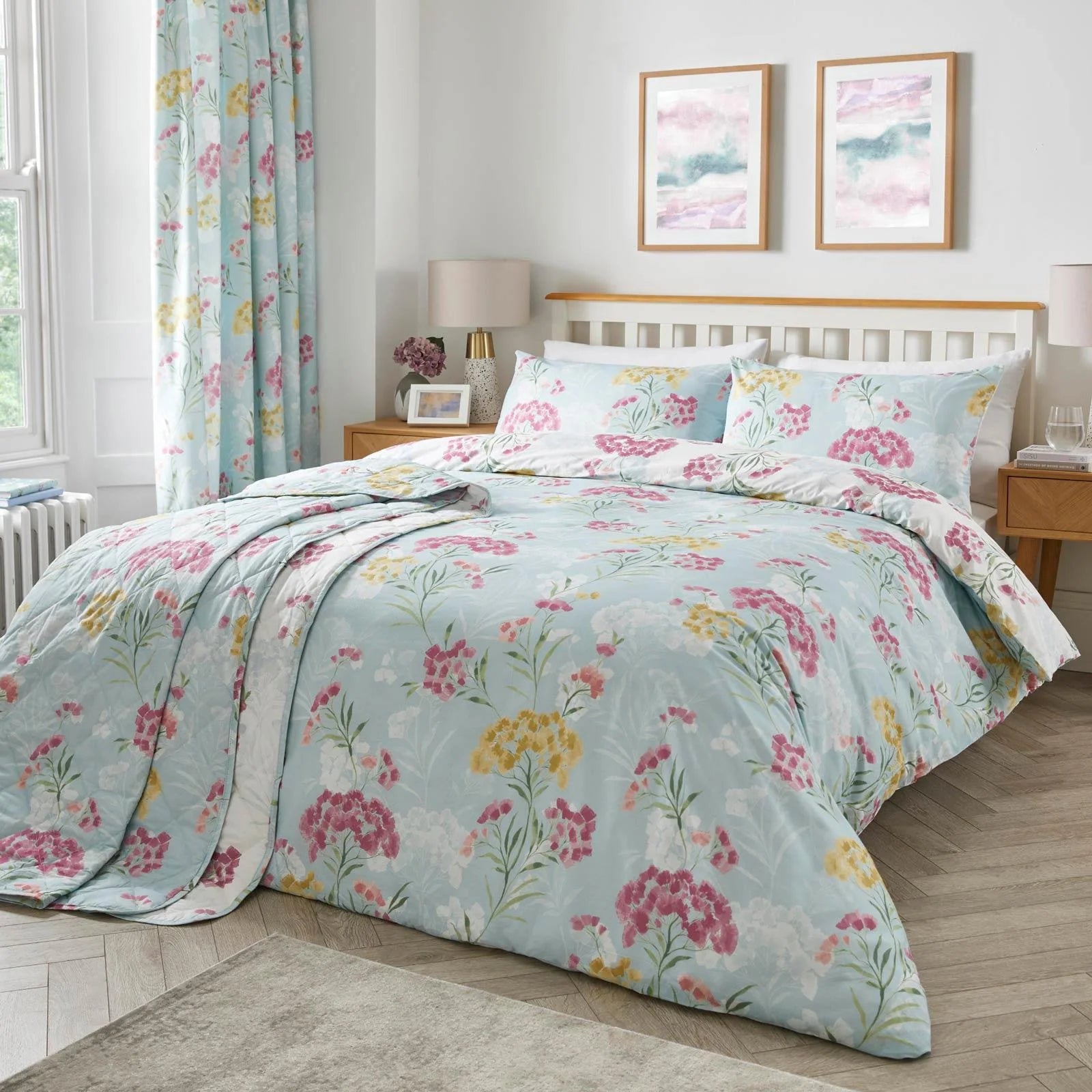 Pia Floral Duvet Cover Set - Queen Size 3-Piece Bedding Set with Pillow Shams, Soft & Breathable Cotton Blend - Perfect for Master Bedroom, Guest Room & Cozy Home Decor
