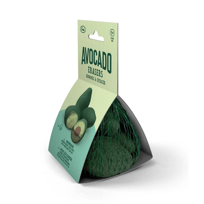 Avocado Erasers - Pack of 4 Cute Fruit-Shaped Pencil Erasers for School, Office & Art Supplies | Fun Classroom & Desk Accessories