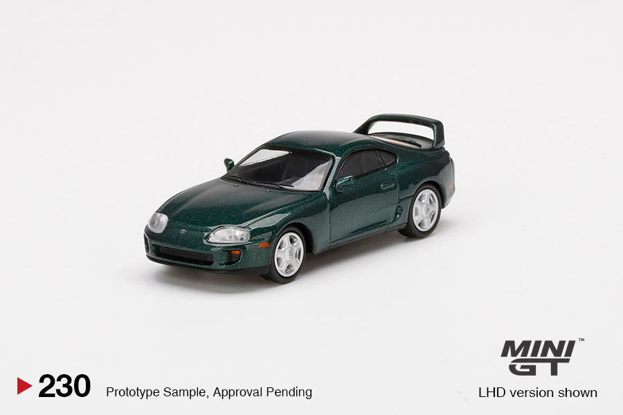 1:64 MINIGT Toyota Supra MKIV LHD Diecast Car Model - Imperial Jade Mica Color | Collectible Toy Car for Display, Racing Enthusiasts & Diecast Collectors | Perfect for Home Decor, Office Display & Gift Giving