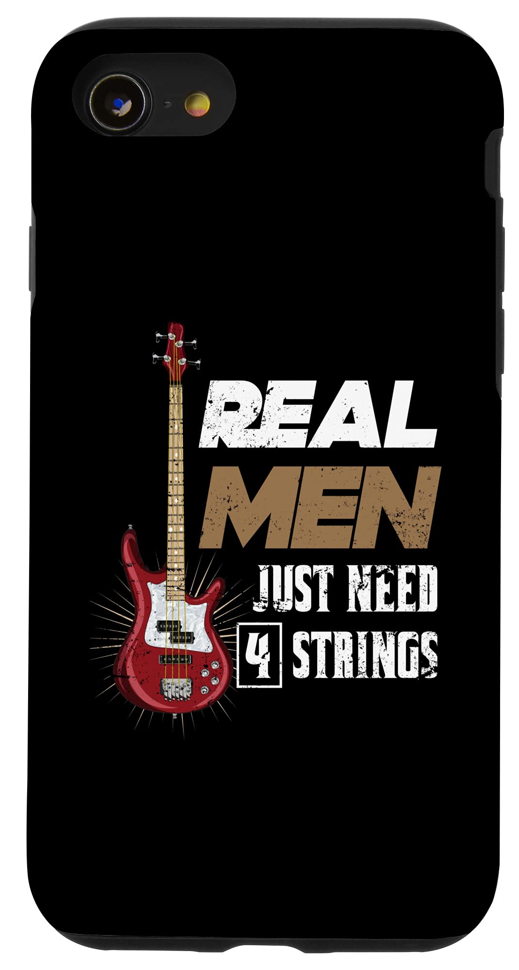 Funny Bass Guitarist Case for iPhone SE (2020)/7/8 - 4 Strings Bass Guitar Design Phone Cover - Perfect Gift for Musicians & Music Lovers