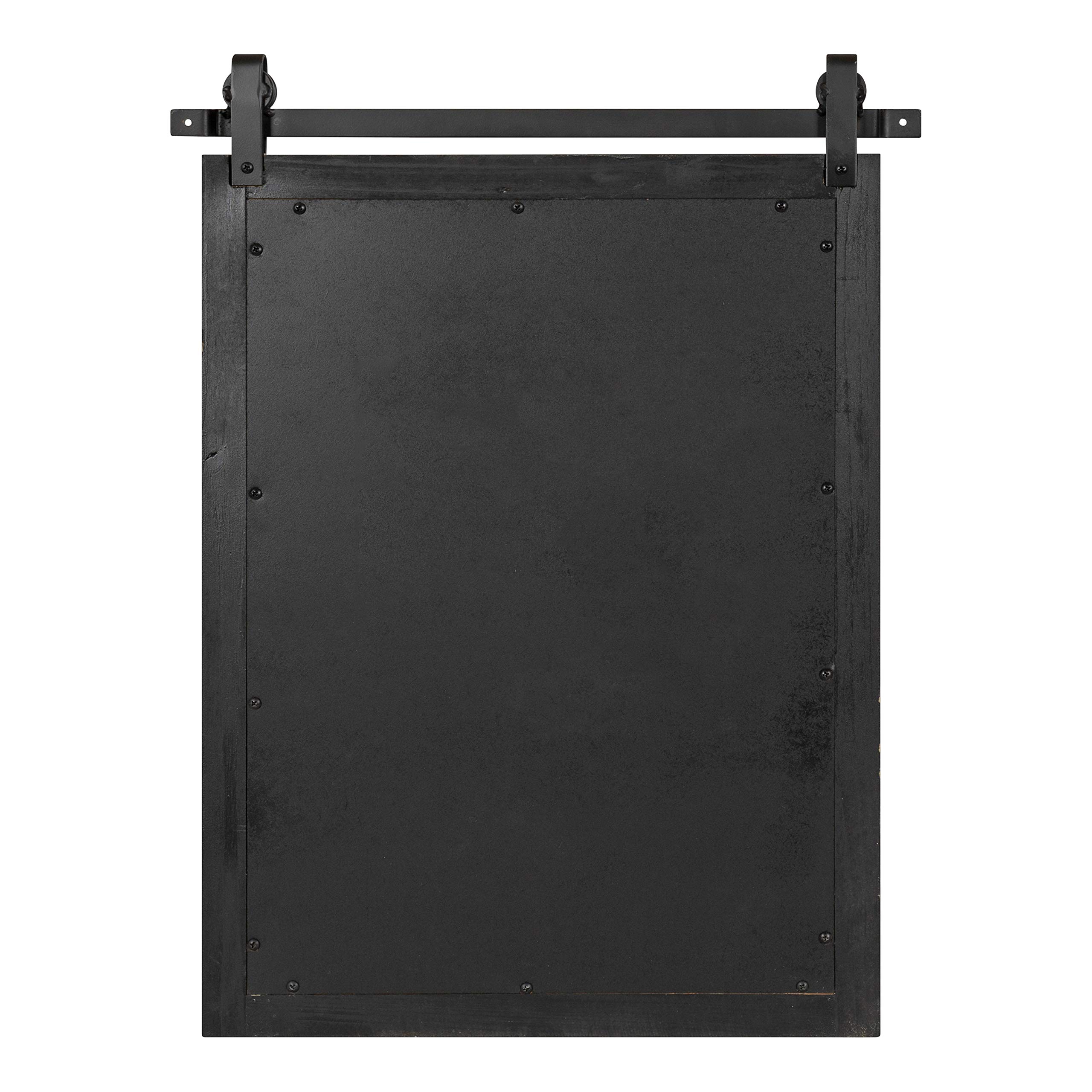 Kate and Laurel Cates Farmhouse Wood Framed Wall Mirror - 18x26 Inches Rustic Gray Barn Door Style Mirror - Perfect for Living Room, Bedroom, Entryway & Farmhouse Decor