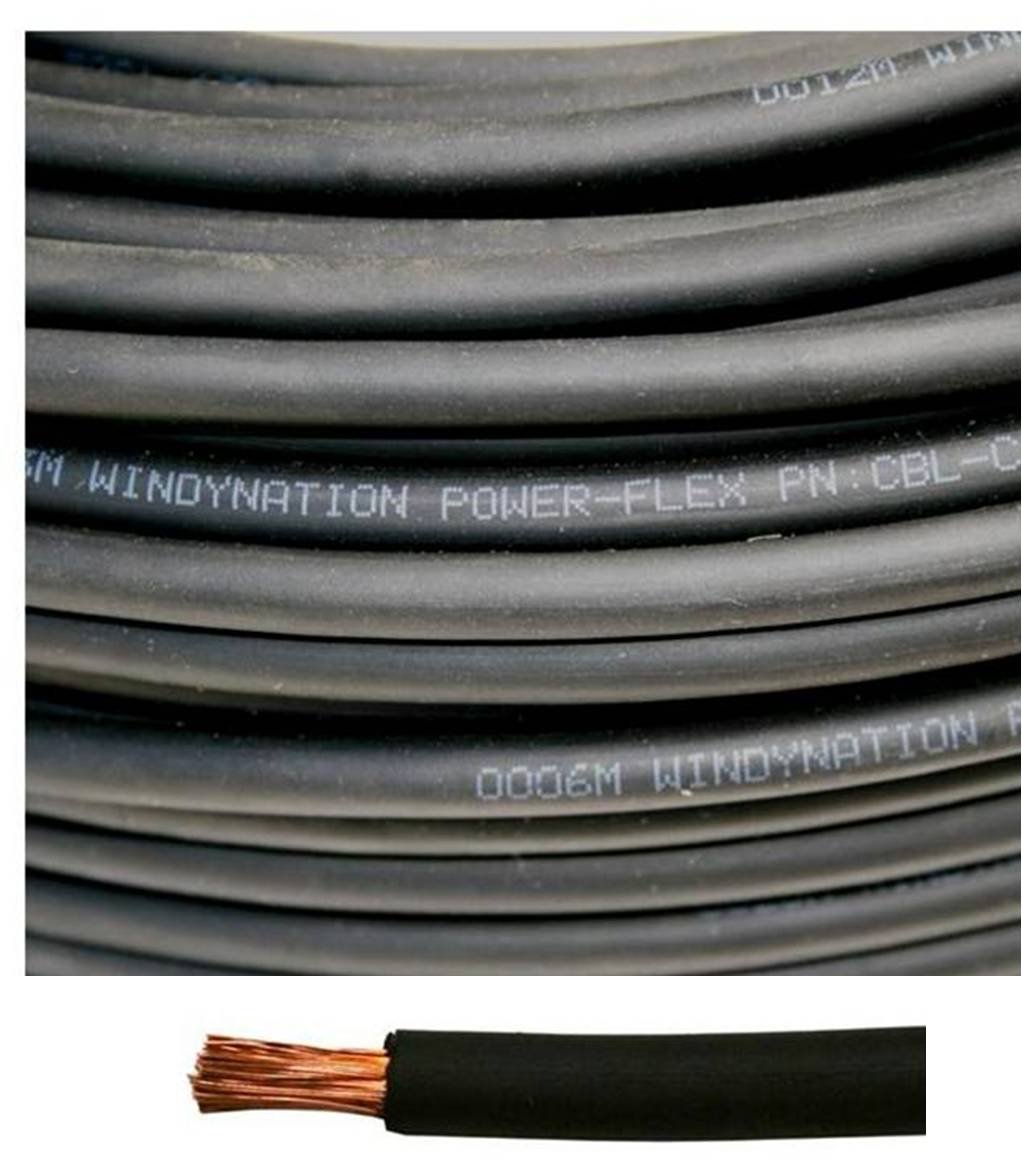 4/0 Gauge 4/0 AWG 30 Feet Black Pure Copper Flexible Welding Battery Cable - Heavy Duty Power Wire for Car Audio, Inverter, RV, Solar System & Marine Applications