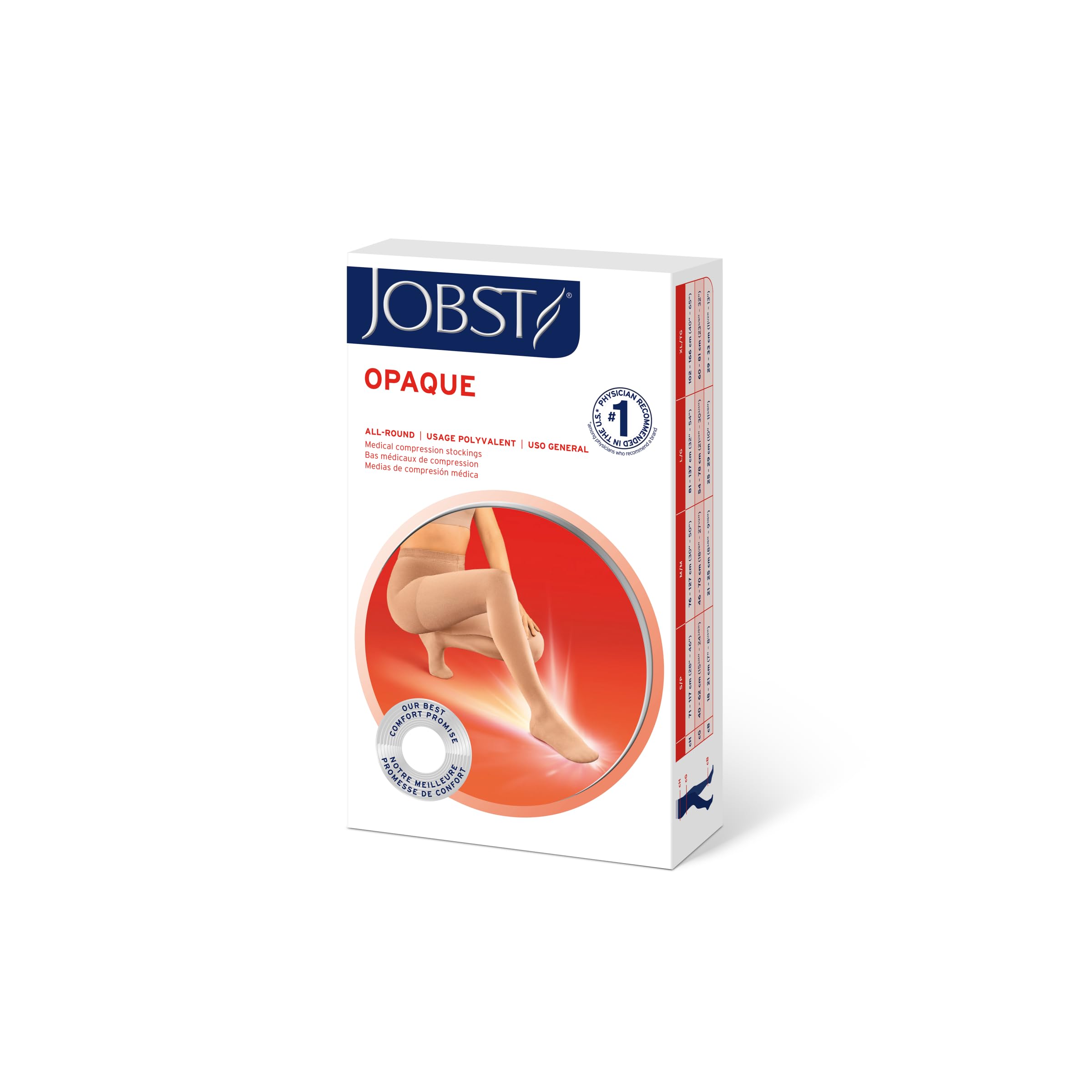 Jobst Opaque Waist High 15-20 mmHg Compression Stockings for Women - Medium, Closed Toe, Midnight Navy - Medical Support & Comfort for Varicose Veins, Swelling & Circulation - Perfect for Work, Travel & Daily Wear