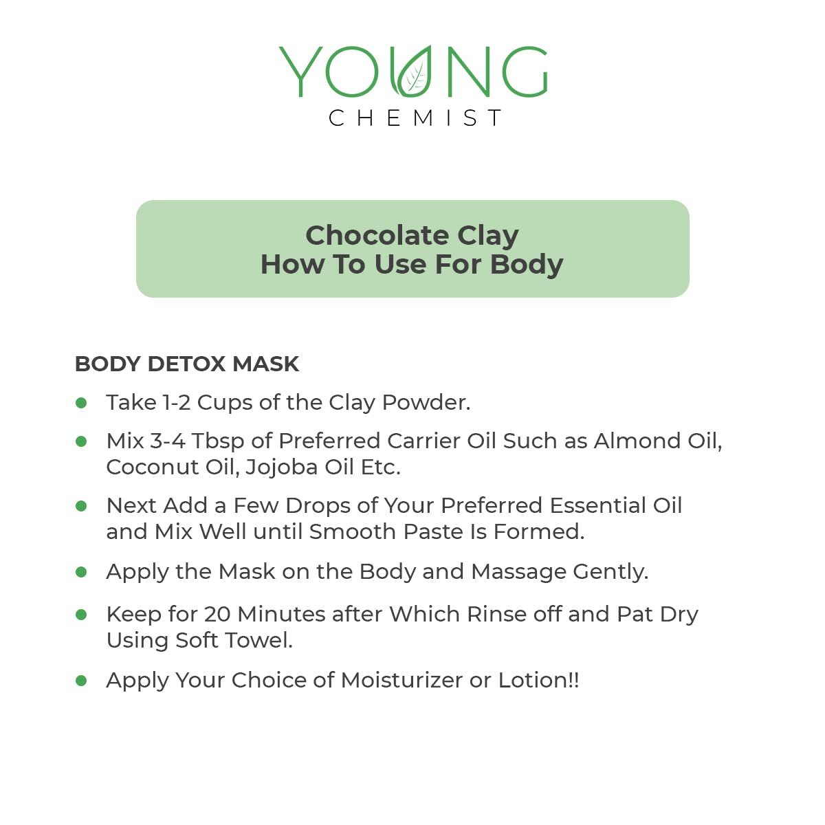 Organic Vegan Chocolate Clay Mask for Acne Treatment & Scar Removal - Skin Tightening & Glow Boosting - 500g Raw Face Mask for Spa & Home Skincare Routine