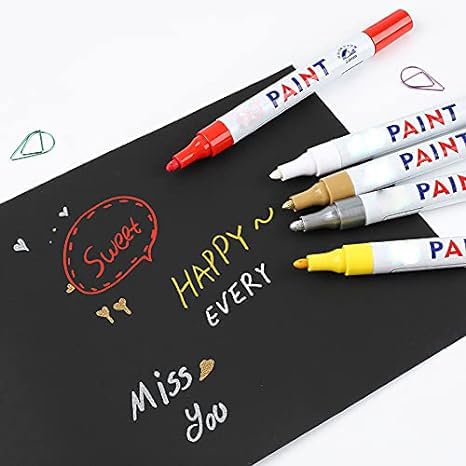 4 Pack Waterproof Car Tire Paint Pens - Tire Lettering Marker for Custom Designs, Pink Automotive Touch-Up Paint (Perfect for Car Shows, Off-Roading & Personalization)