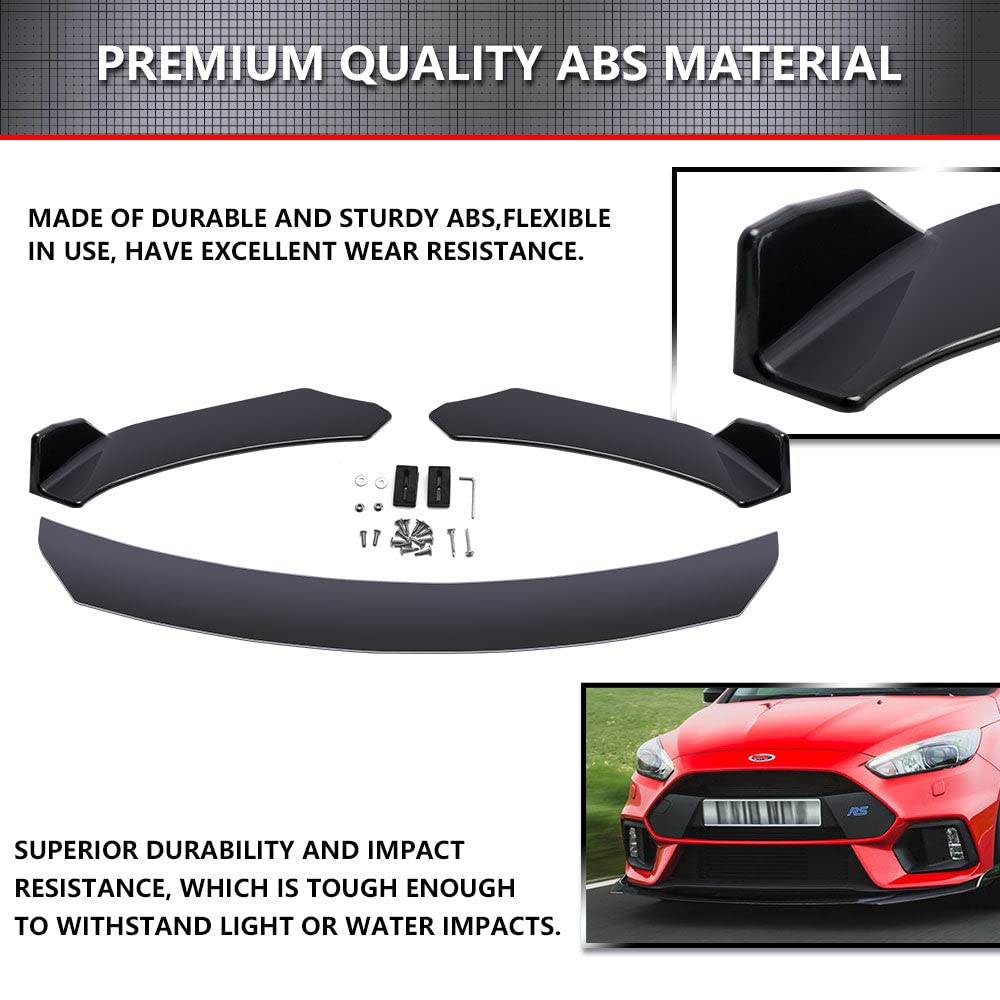 Xotic Tech Front Bumper Lip Spoiler + Side Skirt Splitter + Rear Bumper Lip Wrap Splitter Canard for Honda Civic Accord Acura Integra - Black | Car Body Kit for Enhanced Aerodynamics & Sporty Look | Perfect for Street Racing & Car Shows