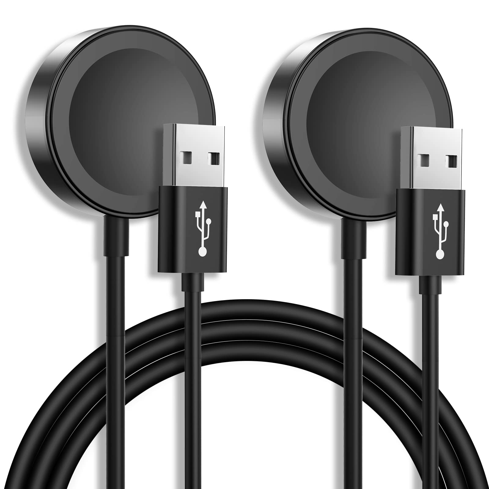 NEVOLA 2-Pack MFi Certified Apple Watch Charger (3.3ft/1m) - Fast Charging Cable Compatible with Apple Watch Series 8/7/6/5/4/3/2/1/SE2/SE (Black) - Perfect for Travel, Office & Home Use