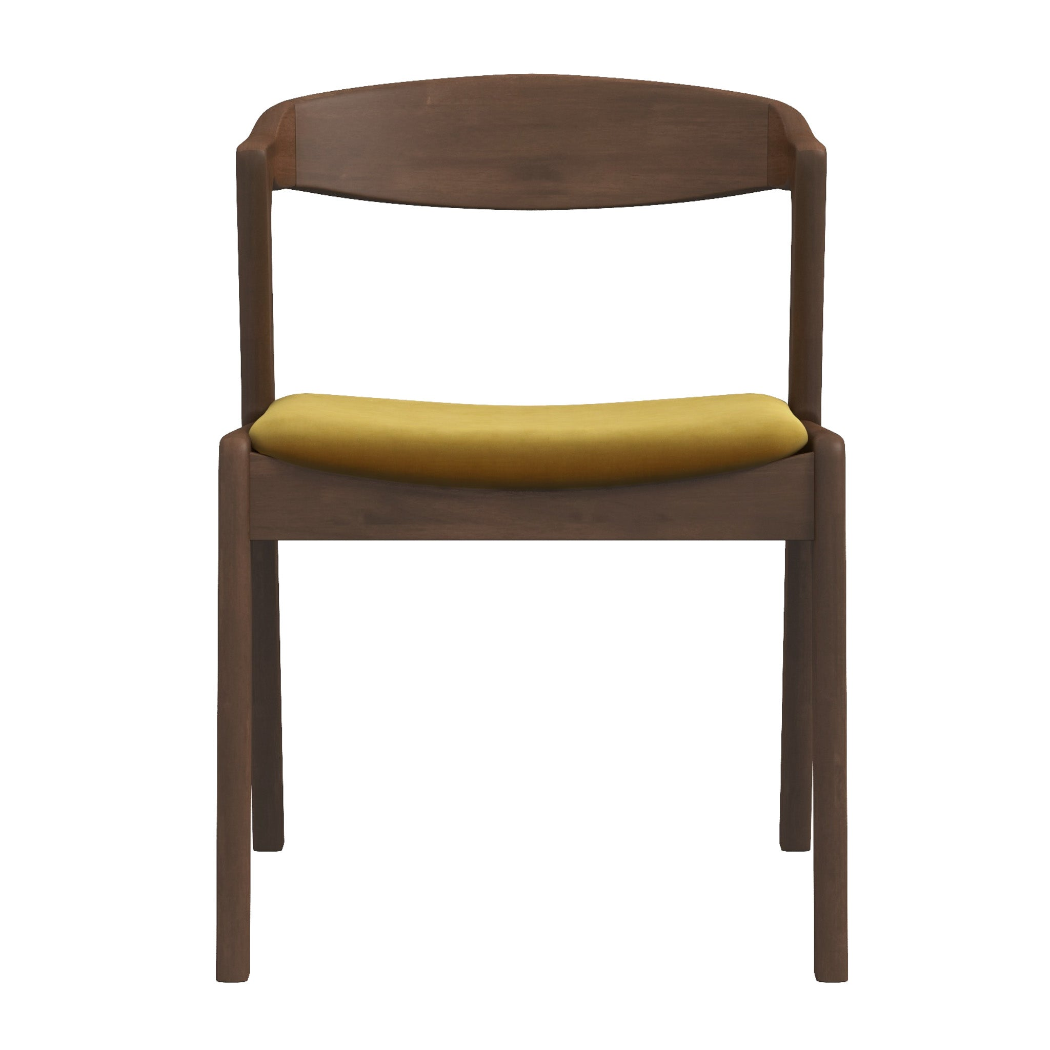 Premium Dakota Dark Yellow Velvet Dining Chairs (Set of 2) - Modern Upholstered Kitchen Chairs for Dining Room, Breakfast Nook, and Home Decor