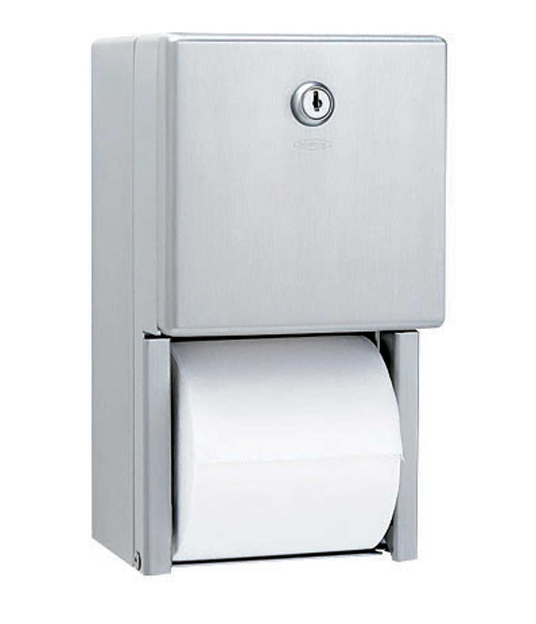 Bobrick B 2888 Classic Series Two Roll Toilet Paper Dispenser - Durable Commercial Restroom Tissue Holder for Office, School & Public Bathrooms