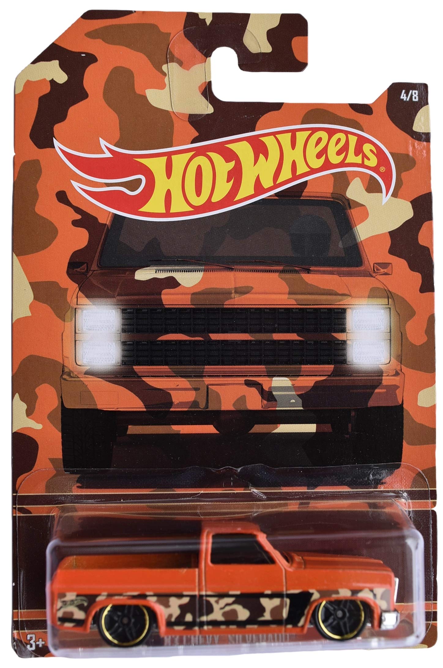 Hot Wheels '83 Chevy Silverado 1:64 Scale Diecast Toy Truck - Orange Collectible Car for Kids & Adults | Perfect for Display, Play & Racing Scenes
