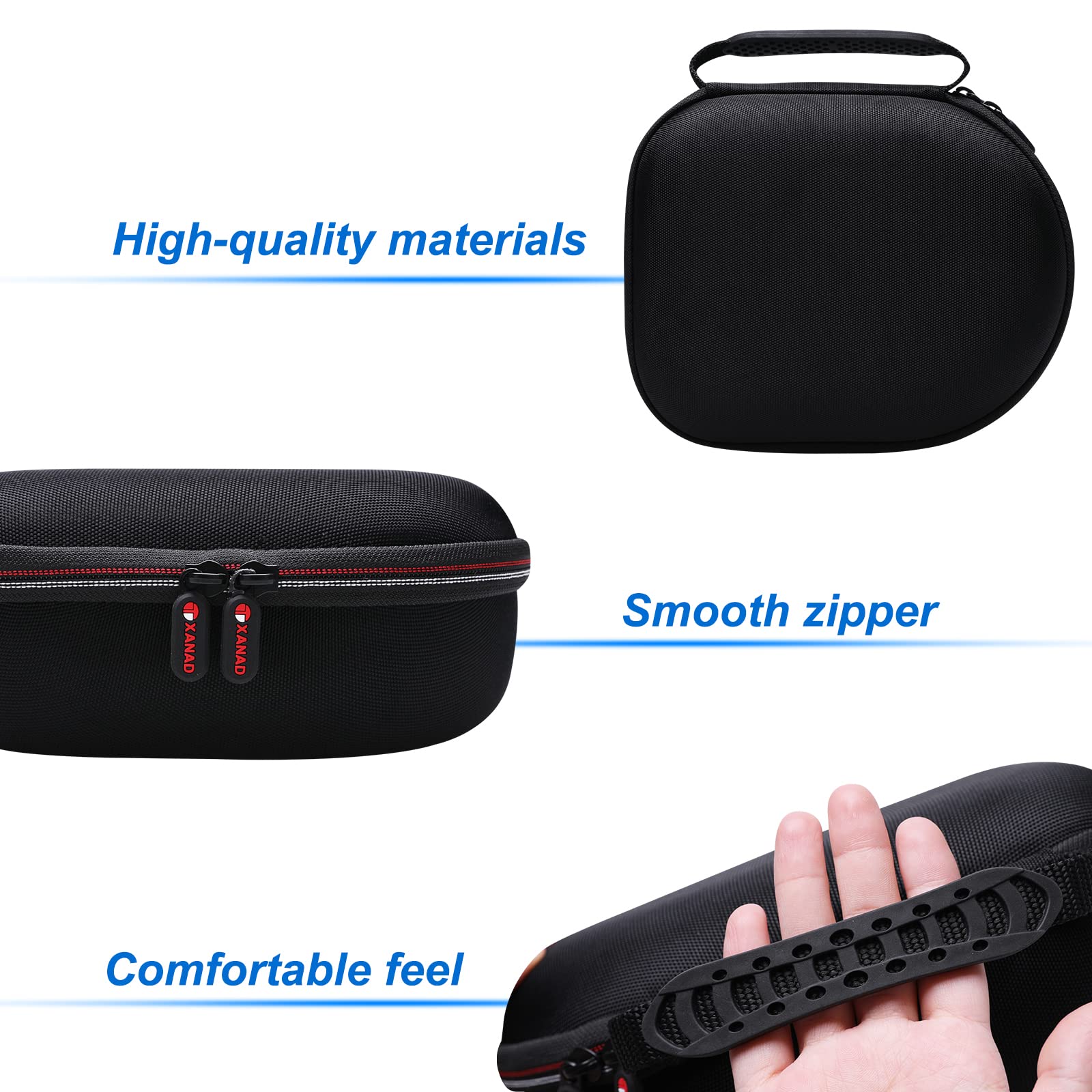 Premium Universal Headphone Case - Compatible with JBL, Beats, Sony, Soundcore, Anker, Raycon, TOZO, SteelSeries, Logitech, Jabra, Bose, Audio-Technica & Sennheiser Headphones (Black Exterior + Gray Interior) - Travel Protection & Storage for Wireless Earbuds, Gaming Headsets & Noise Cancelling Headphones