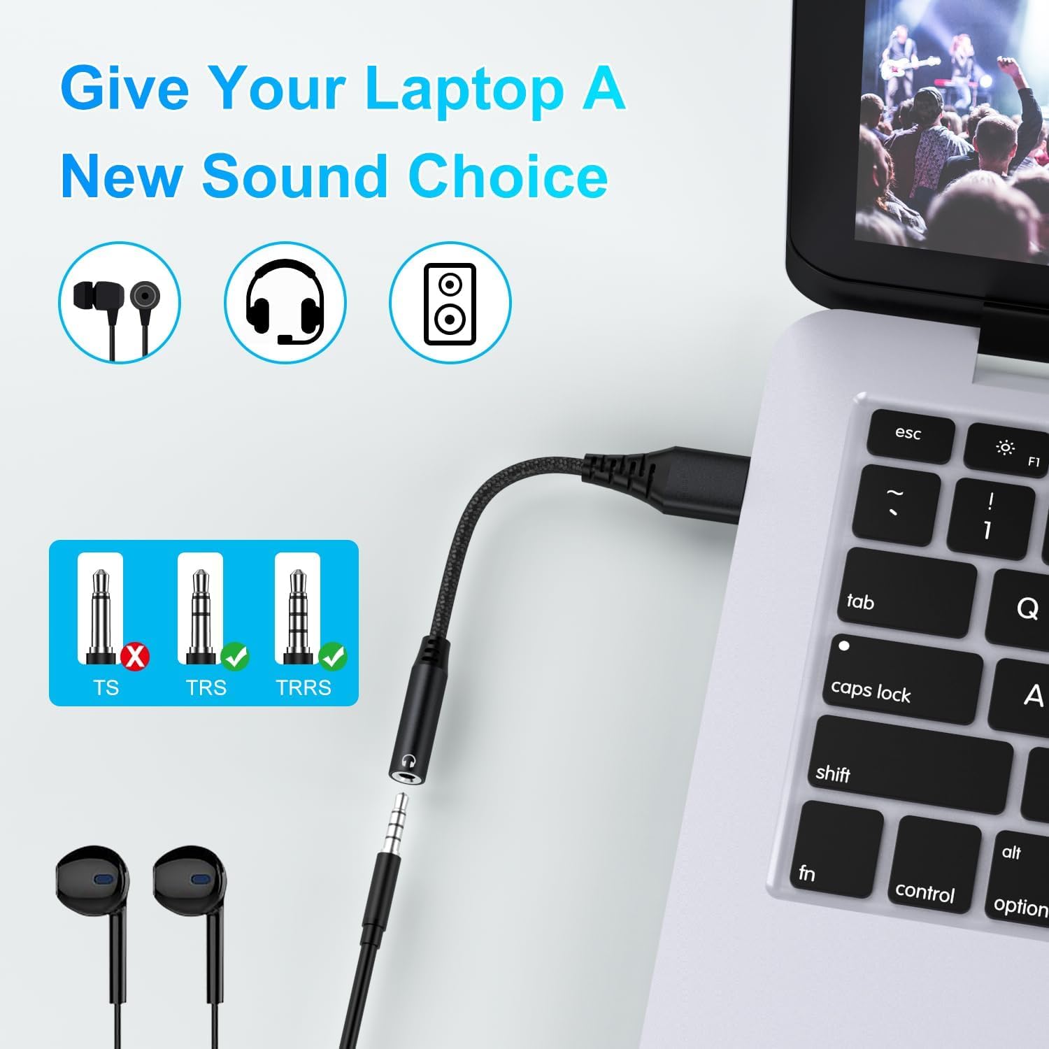 Mizi USB to 3.5mm Audio Jack Adapter - External Sound Card Converter for Headphones, PC, Laptop, Mac, Desktop, Linux & PS4 | Plug & Play Audio Dongle for Gaming, Streaming & Conference Calls (Black)
