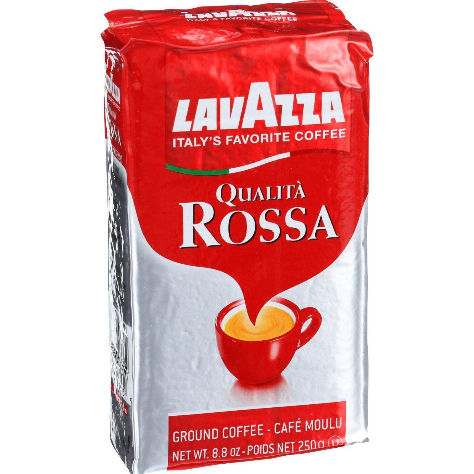 Lavazza Qualita Rossa Ground Coffee - Premium Italian Espresso Blend, 8.8 Ounce (Pack of 10) - Perfect for Home Brewing, Office Use & Gifts for Coffee Lovers