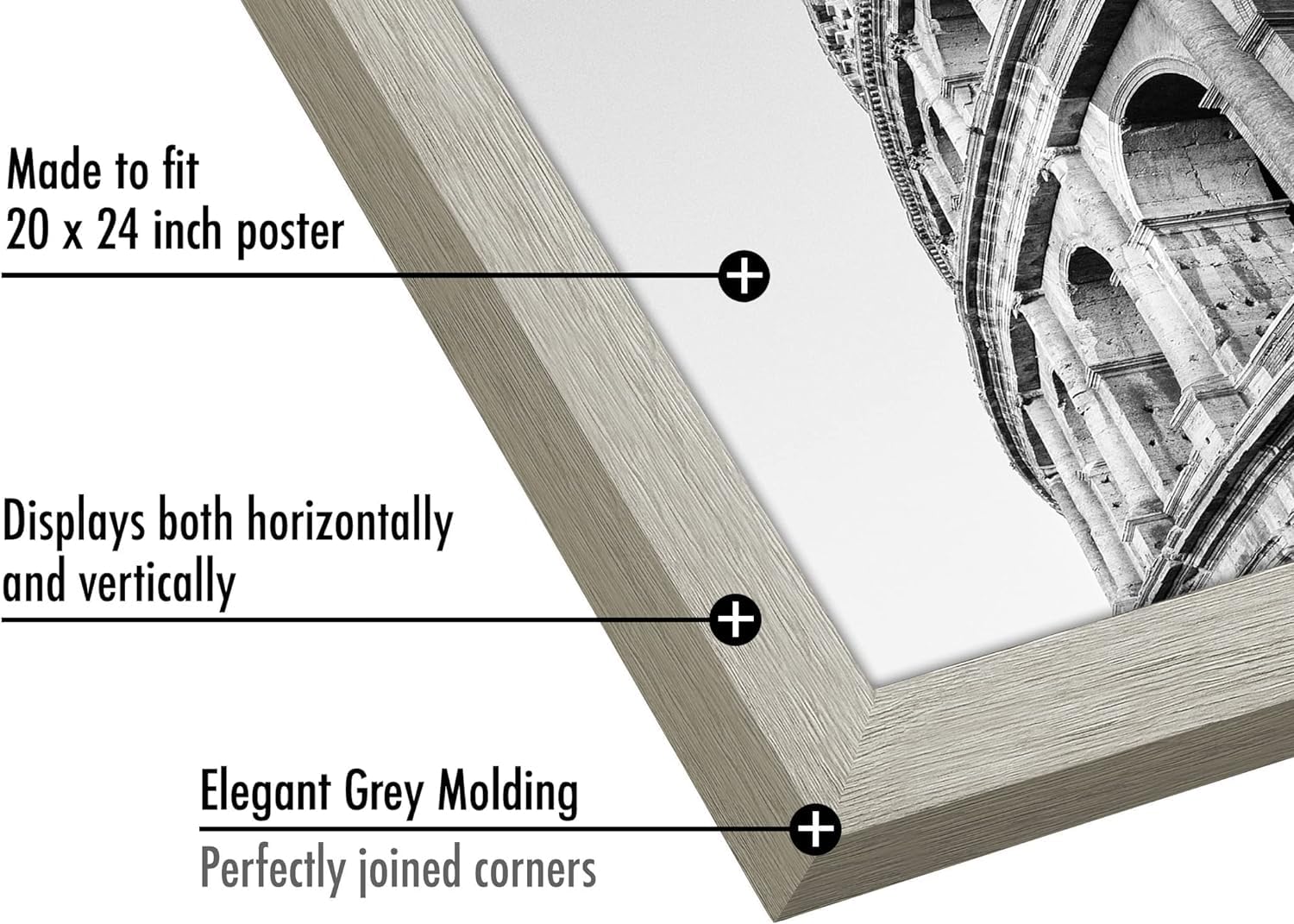 Americanflat 20x24 Picture Frame - Engineered Wood Wall Display for Home & Office Decor