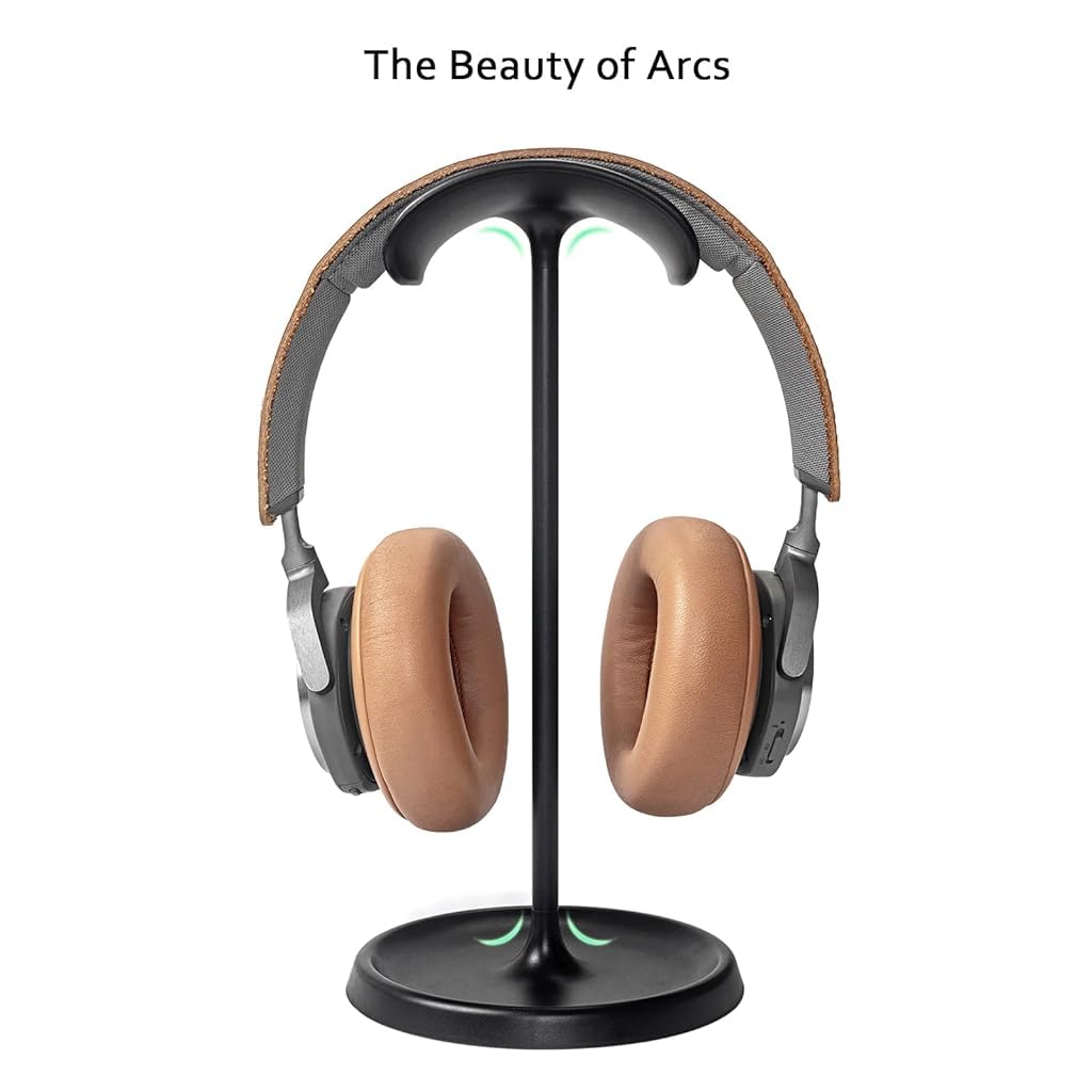 ZORBES® Minimalist Gaming Headphone Stand with Weighted Metal Base - Universal Headphone Holder for Desk Organization | Perfect for Gamers, Office & Home Workspace Setup