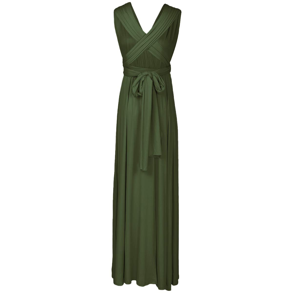Elegant Convertible Women's Evening Long Dress - Multi-Way Wrap Bridesmaid, Wedding, Prom & Cocktail Gown | Summer Beach Maxi Sundress in Army Green | Perfect for Parties, Pageants & Formal Events