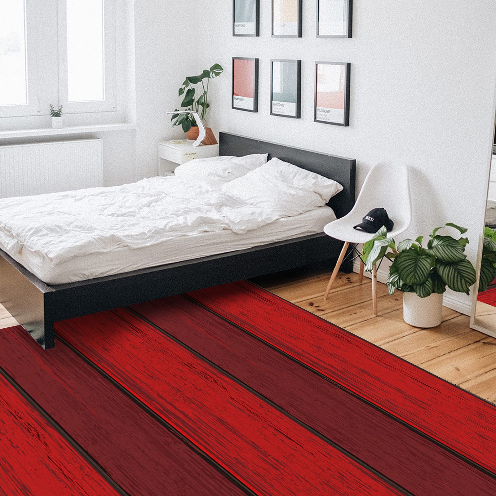 Rustic Red Barn Wood Area Rug 2'7