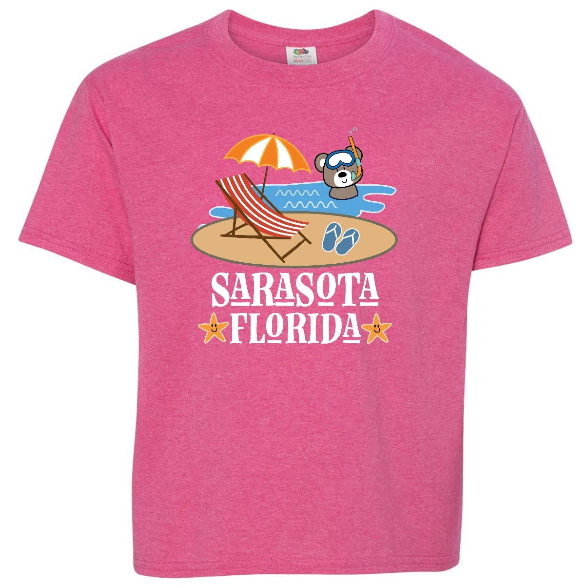 Inktastic Sarasota Florida Beach Vacation Youth T-Shirt - Comfortable Kids Travel Shirt for Summer Trips, Family Vacations & Beach Outings