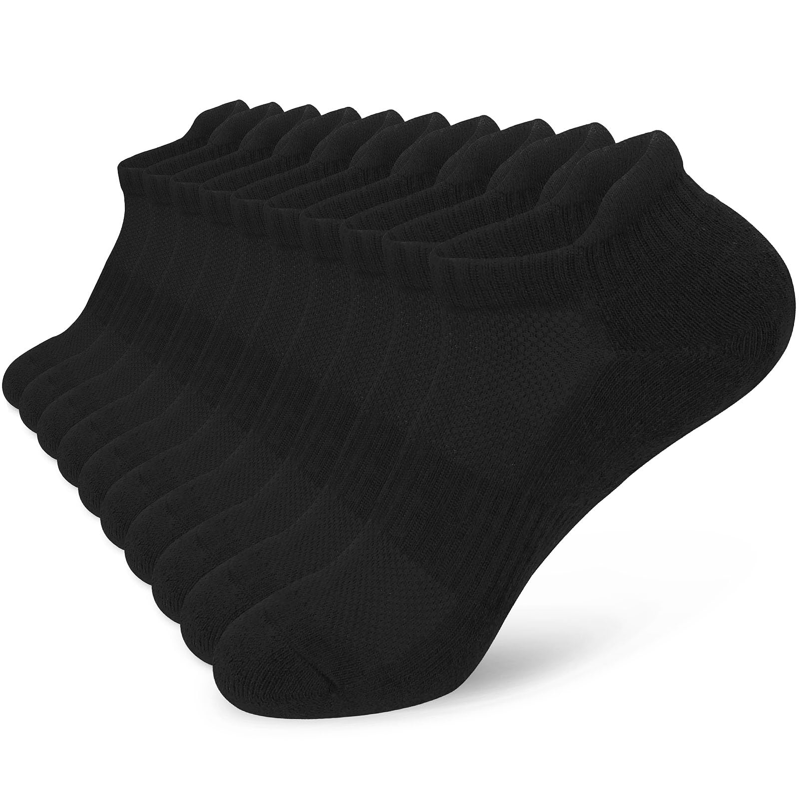 SRCLO Women's Trainer Socks - 5 Pairs Cushioned Athletic Socks for Running, Gym & Sports | Breathable, Non-Slip, Colorful Ankle Socks in Black & White | Perfect for Workouts, Yoga & Everyday Wear