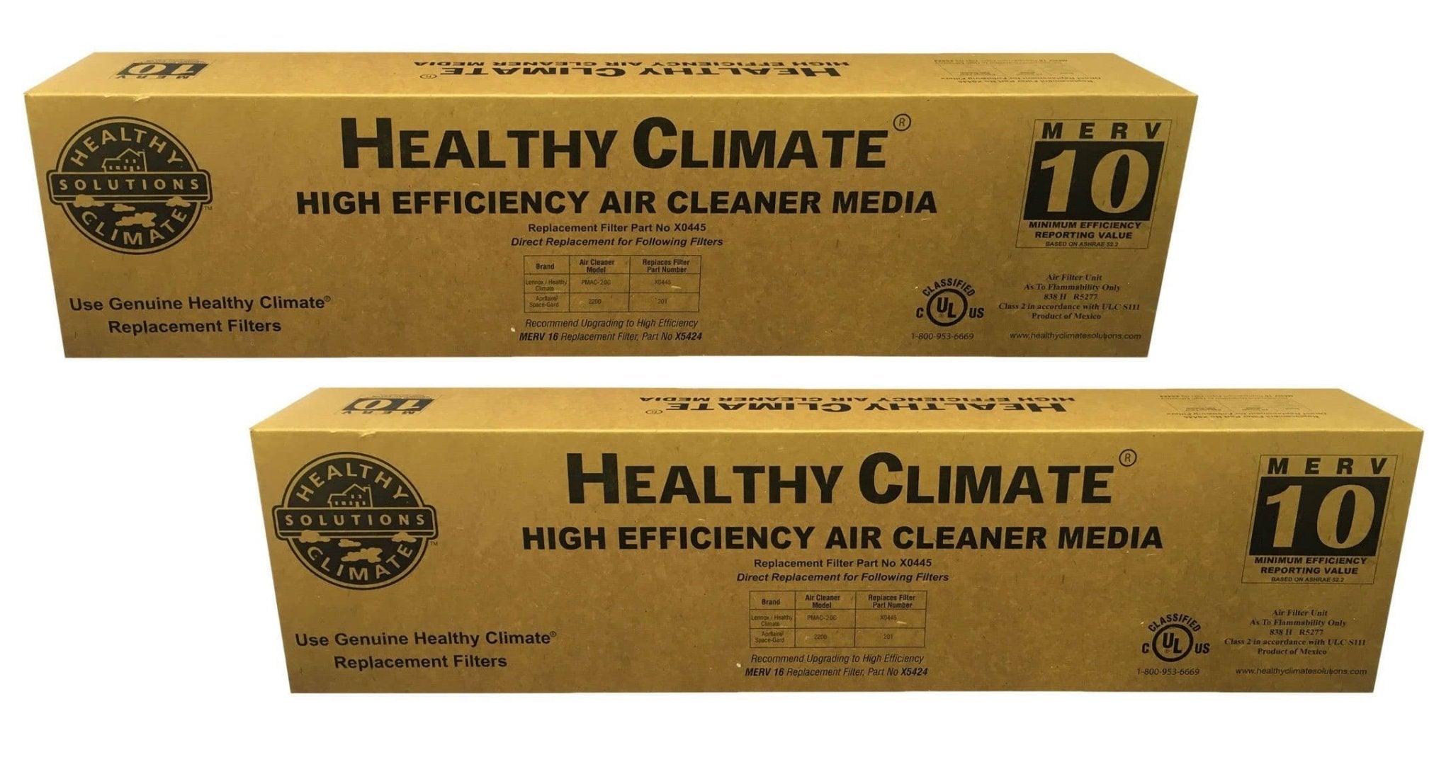 Lennox Healthy Climate X0445 Air Cleaner Filter Media - 2 Pack Replacement Filters for HVAC Systems | Improves Indoor Air Quality | Perfect for Homes, Offices & Commercial Spaces