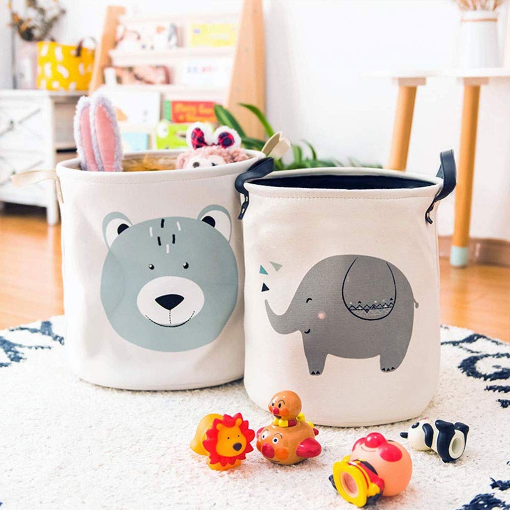 Foldable Canvas Laundry Basket & Storage Bin for Kids Nursery, Office, Bedroom - Large Hamper Organizer for Clothes, Toys & Essentials | Space-Saving Home Organization Solution (Multiple Colors Available)