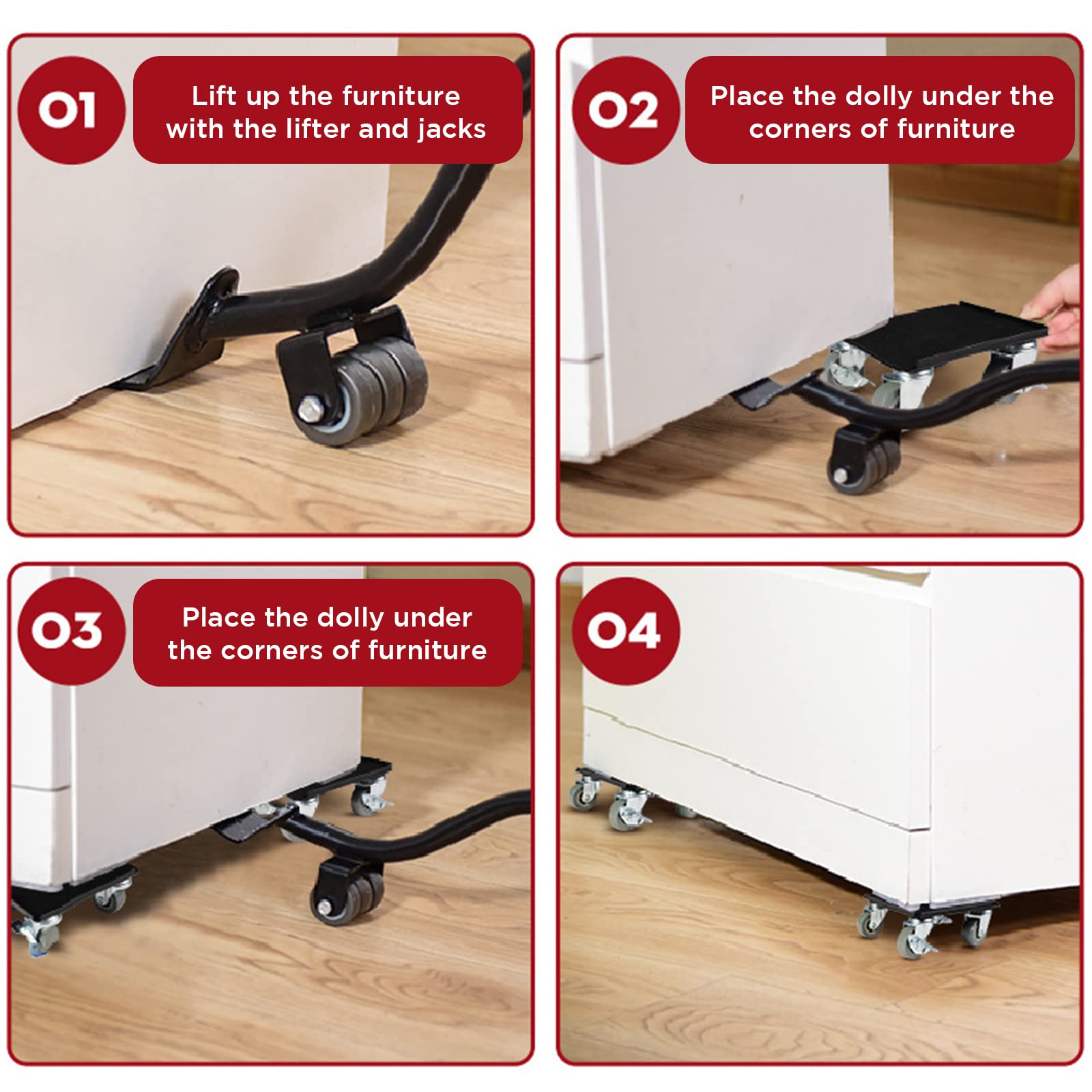 Goyappin Heavy Duty Furniture Lifter and Mover - 2200LBS Capacity Furniture Slider Wheels, Safe Moving Tool for Sofas, Beds, Refrigerators | Perfect for Home Moving, Office Relocation & Warehouse Furniture Rearranging