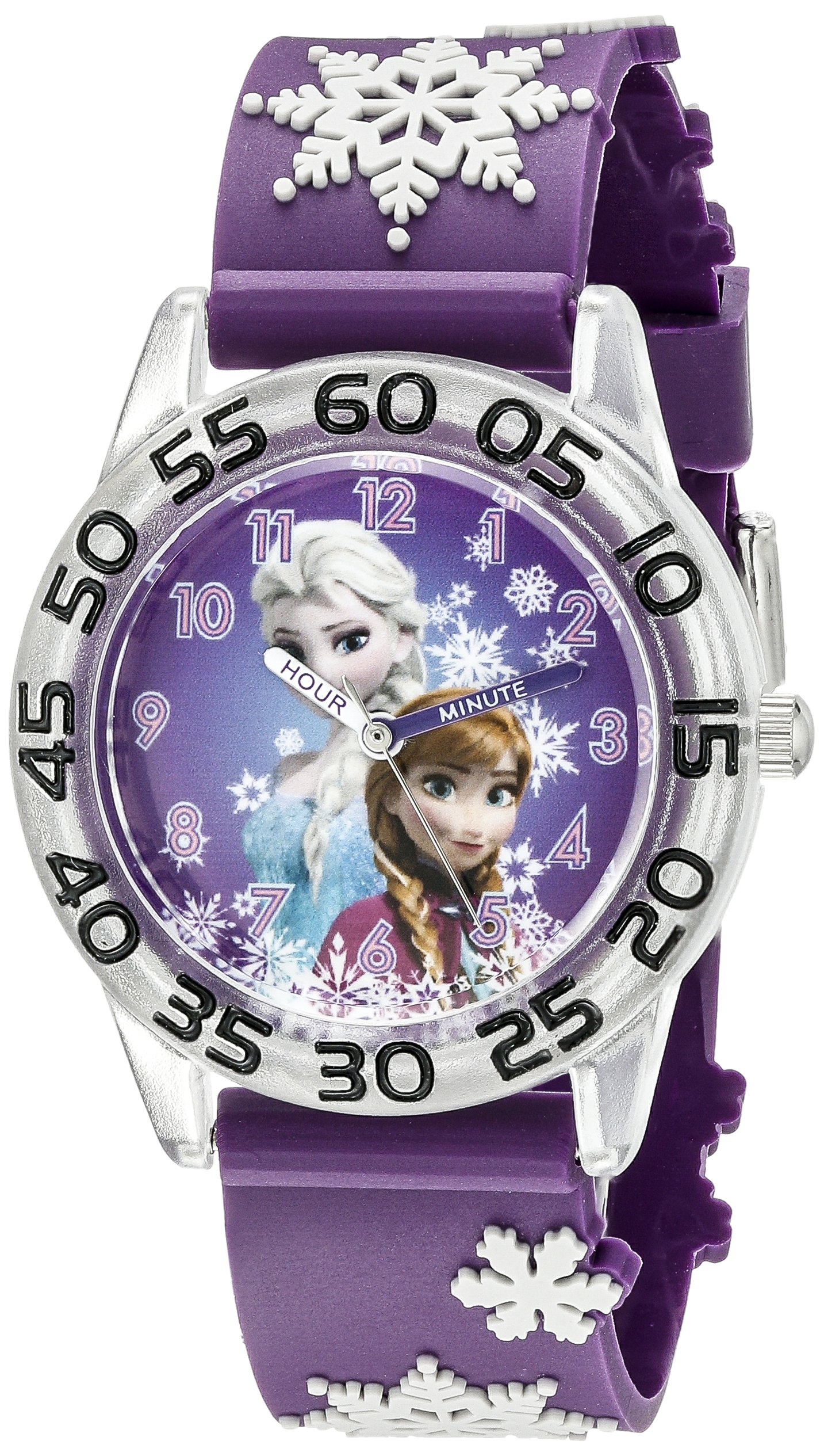 Disney Frozen Kids' Plastic Analog Quartz Watch with 3D Strap - Fun Time Teacher for Children's Learning & Dress-Up Play | Perfect Birthday Gift for Girls & Boys