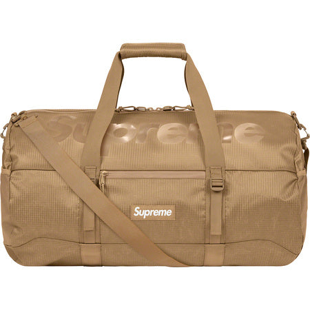 Supreme 50th Anniversary Duffle Bag - Large Travel Gym Bag for Men & Women, Water-Resistant Tan Duffel with Shoulder Strap - Perfect for Gym, Travel, Sports & Weekend Getaways