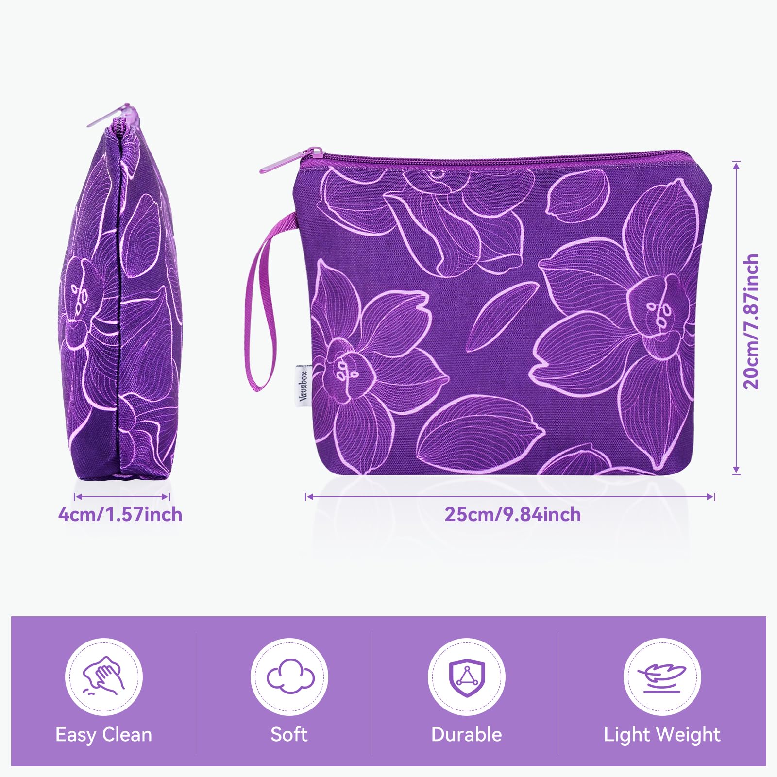 Personalized Makeup Bag for Women - Custom Cosmetic Travel Pouch, Birthday Gift for Her, Girls' Beauty Organizer (Purple Narcissus) - Perfect for Travel, Bridal Shower & Everyday Use