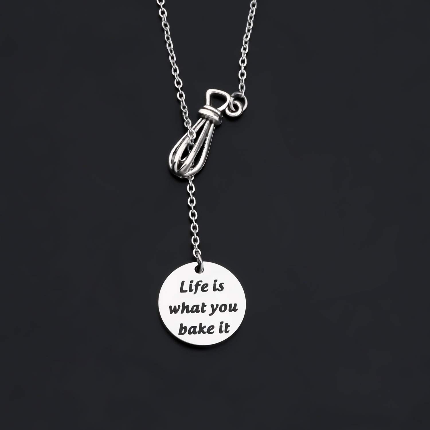 TIIMG Baker Necklace - Life is What You Bake It - Sterling Silver Baking Jewelry for Women - Perfect Culinary Graduation Gift & Baking Lover Present - Ideal for Bakers, Chefs, and Kitchen Enthusiasts