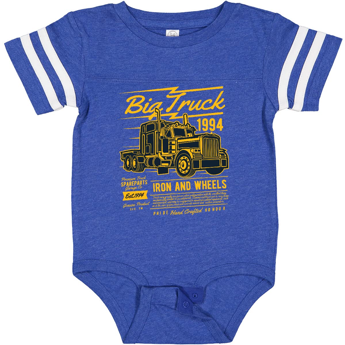 Inktastic Big Truck Iron and Wheels Baby Bodysuit - Cute & Comfortable Infant Onesie for Boys & Girls - Perfect for Playtime, Daycare & Family Outings