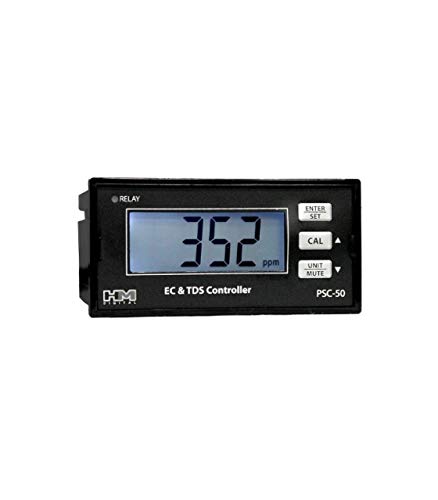 HM Digital PSC-50 Single Line EC/TDS Mini Controller Water Quality Tester - 2 Pack for Hydroponics, Aquariums & Drinking Water Monitoring