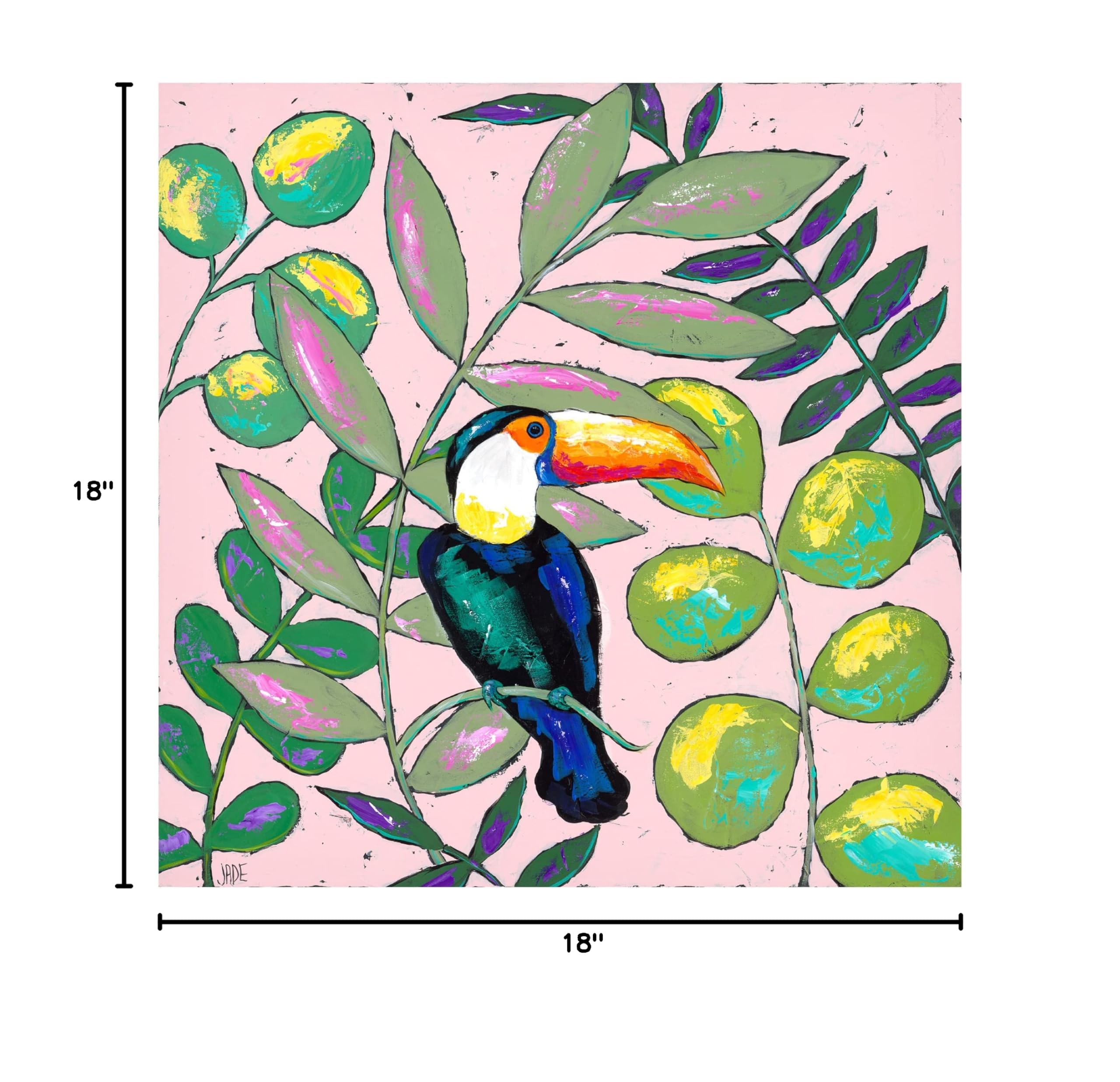 Trademark Fine Art 'Tropics II' Canvas Wall Art by Jade Reynolds - Vibrant Tropical Landscape Painting for Living Room, Bedroom & Office Decor