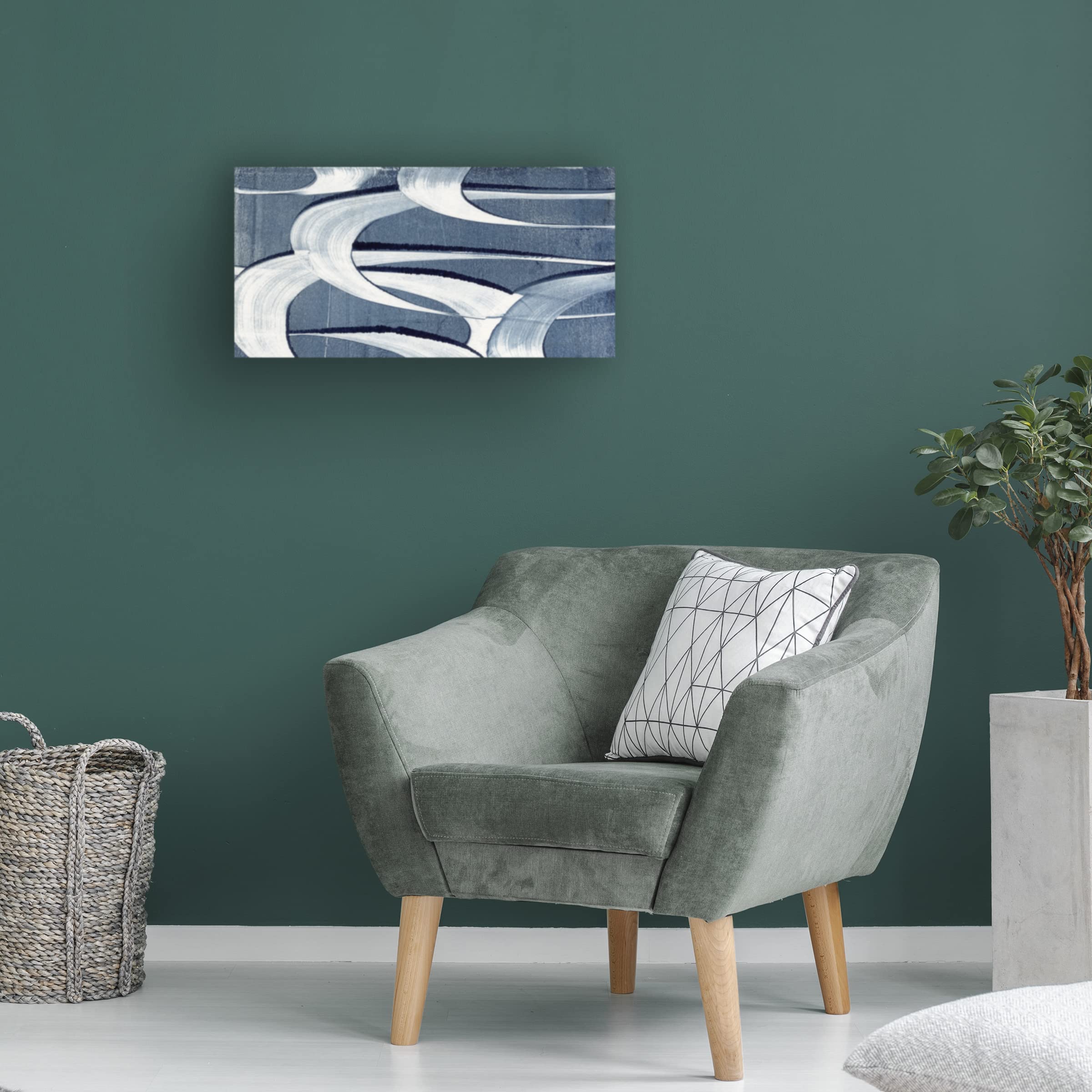 Trademark Fine Art 'Wave Frequency II' Canvas Wall Art by Nikki Galapon - Modern Abstract Ocean Painting for Living Room, Bedroom & Office Decor