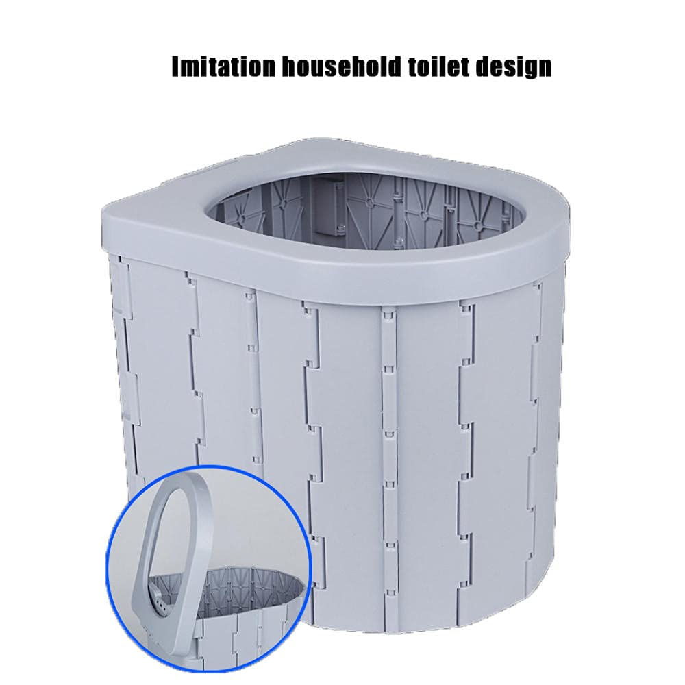 Portable Folding Toilet for Camping, Travel & Hiking - Lightweight Plastic Commode with Bucket for Outdoor, Boat & Beach Use - Ideal for Long Trips & Emergency Situations