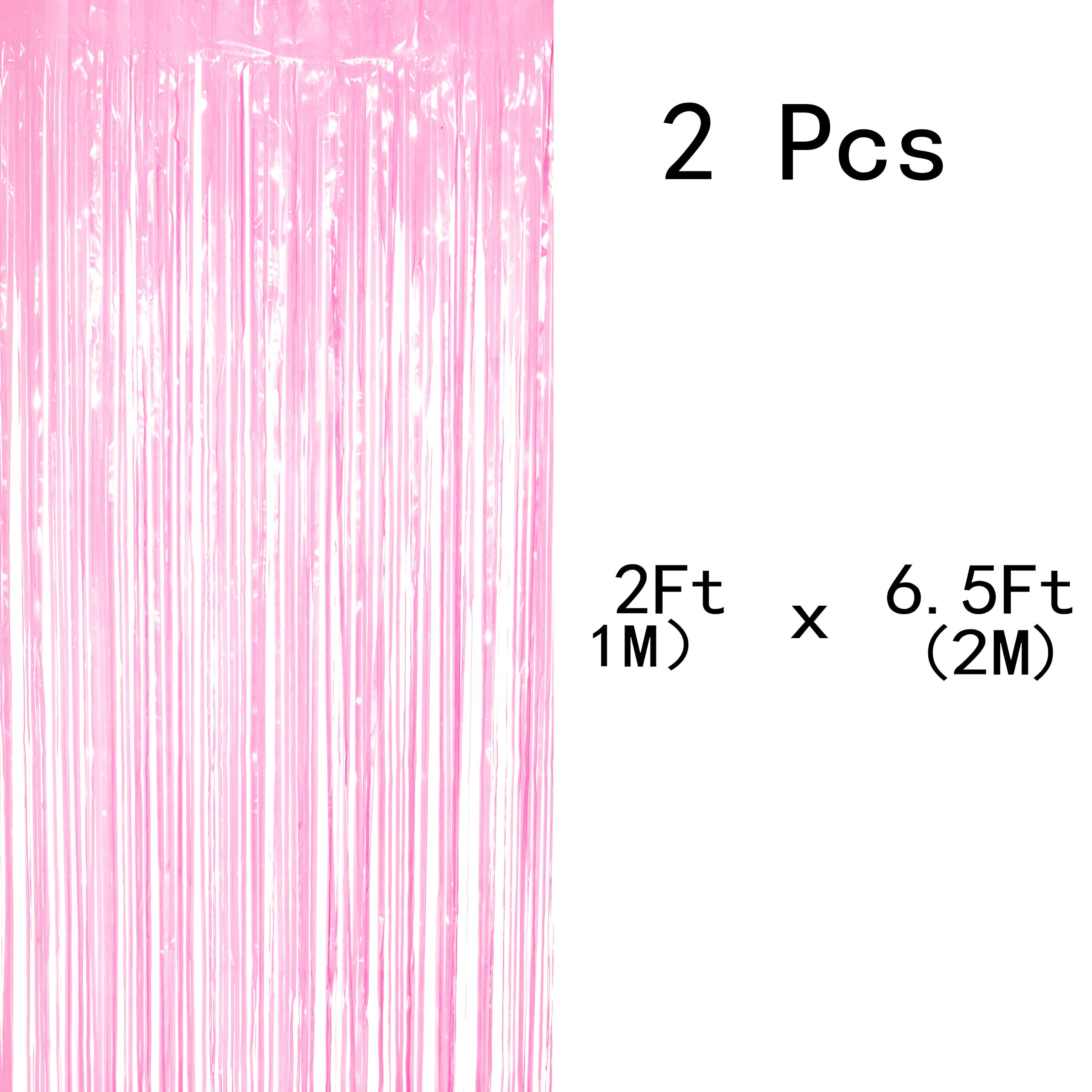Pink Tinsel Foil Fringe Curtains - 2 Pack Party Decor for Girls 1st Birthday, Baby Shower, Wedding & Photo Backdrops | Glamorous Event & Home Decorations