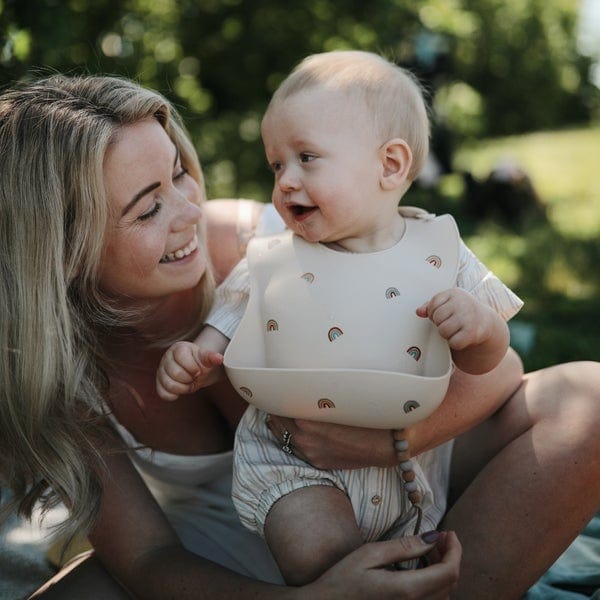 Mushie Silicone Baby Bib - Soft, Waterproof & Easy Clean Feeding Bib for Infants & Toddlers - Perfect for Mealtime, Snacks & Messy Play