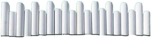 White 120x50cm Flexible Plug-in Wood Picket Garden Fence - Animal Barrier, Border Edging for Outdoor Beds, Paths & Home Gardens - Easy DIY Installation & Durable Design