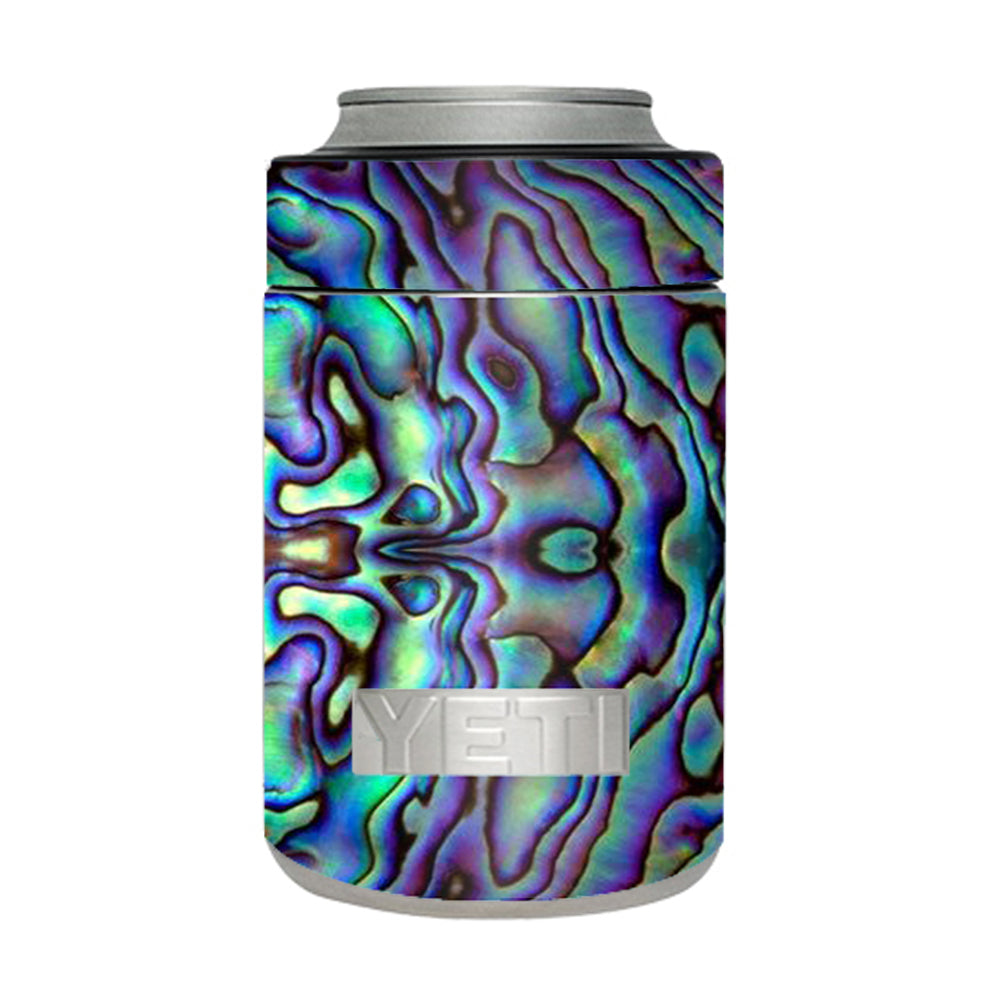 Premium Abalone Sea Shell Design Yeti Rambler Colster Skin - Green, Blue & Purple Colors for Outdoor Adventures, Camping & Beach Parties