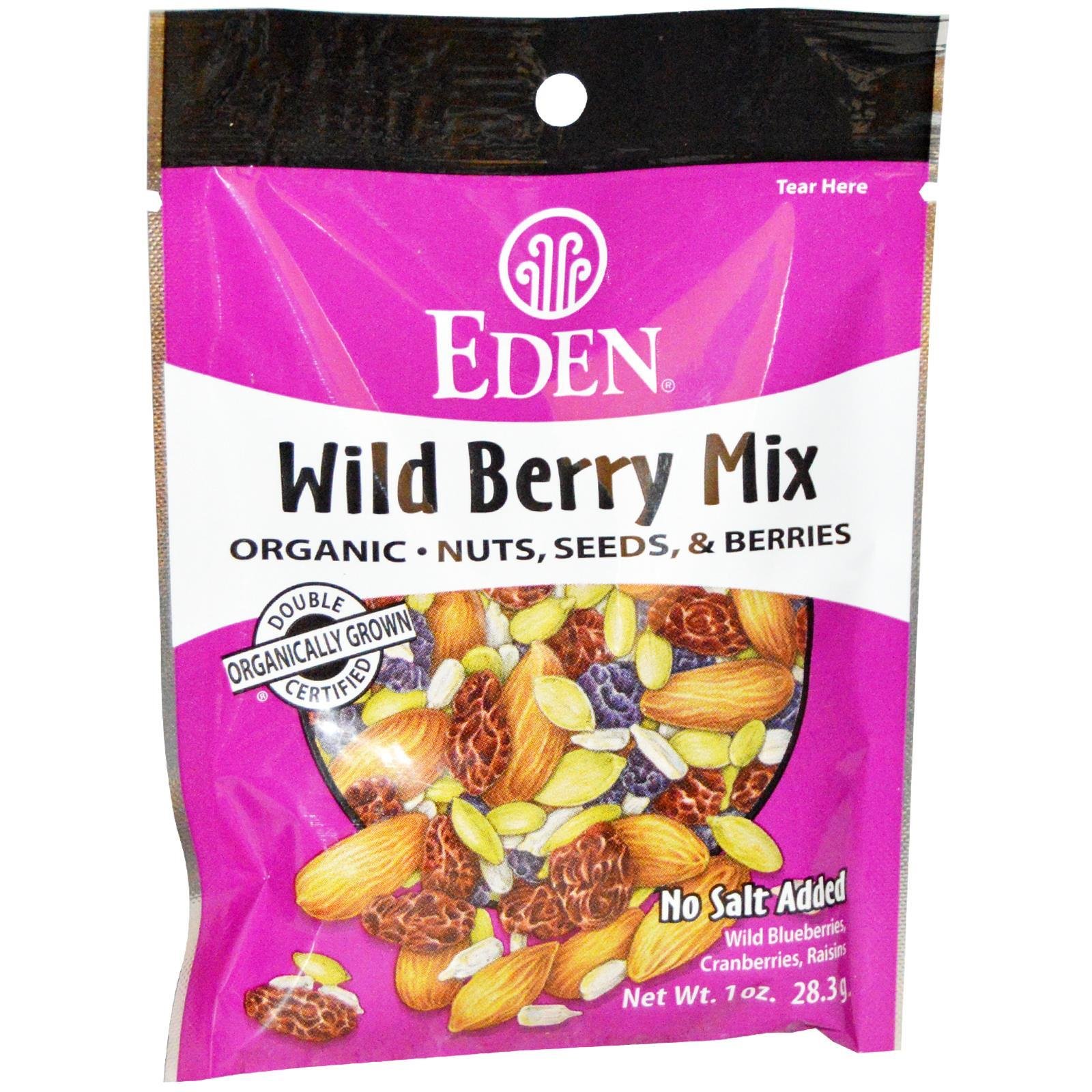 Eden Foods Wild Berry Mix Pocket Snacks - 12 Pack | Healthy Dried Fruit Snacks for Kids & Adults | Perfect for School Lunches, Hiking & On-the-Go