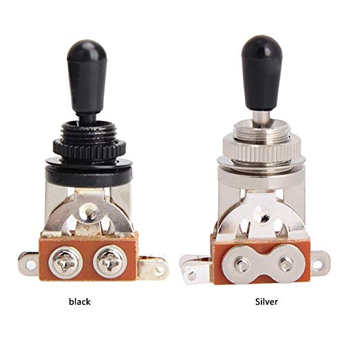 3-Way Guitar Toggle Switch - Copper Selector Switch with Knob, Washer & Ring Plate for LP Electric Guitar Pickups (Black) | Perfect for Rhythm/Treble Control & Guitar Repair Upgrades
