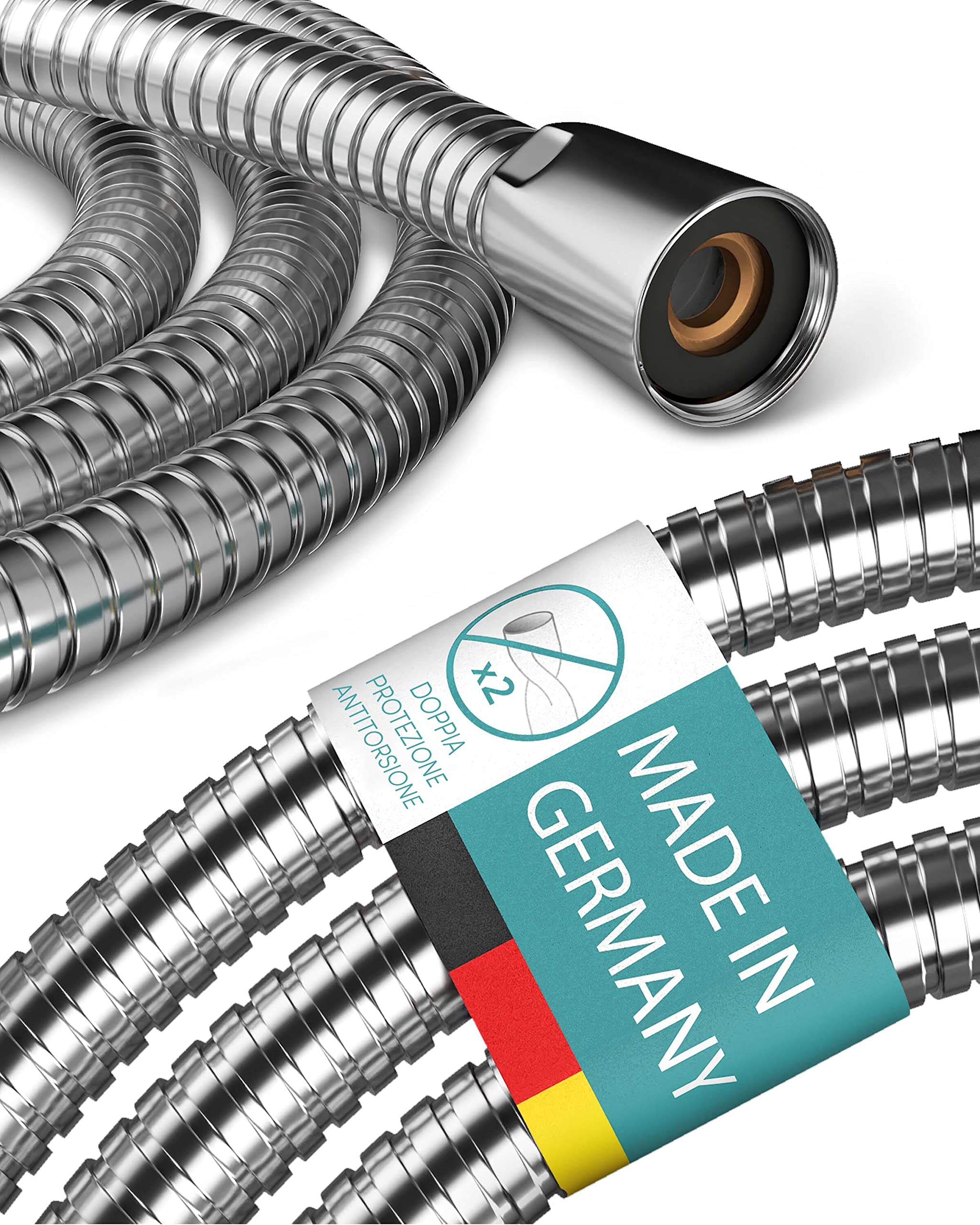 Engelbach® 1.60m Stainless Steel Shower Hose with Double Anti-Twist Protection - Flexible & Durable Universal ½