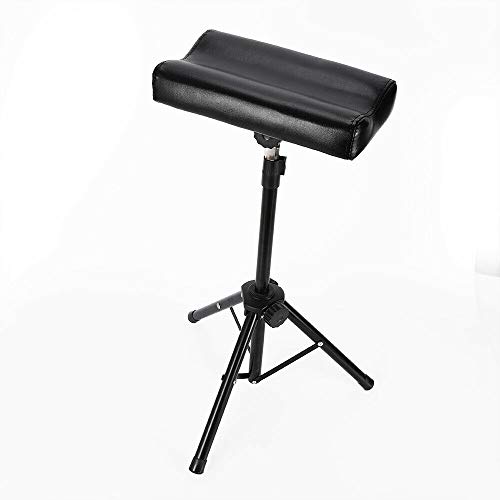 Professional Adjustable Tattoo Armrest Stand - Heavy Duty Iron Tripod with PU Leather Pad, 29.5-39.4in Height Range for Tattoo Artists - Perfect for Tattoo Studios, Home Tattooing, and Professional Tattoo Equipment Setups