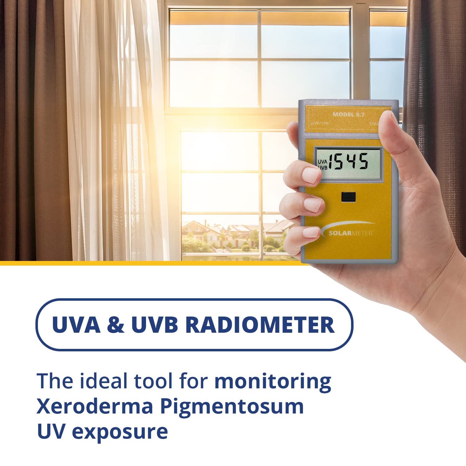 **5.7 Sensitive UVA & UVB UV Light Meter – Handheld Digital Radiometer for Measuring Ultraviolet Light (0-1999 μW/cm²) – USA Made – Ideal for Sunlight, Tanning Beds & UV Lamp Testing**