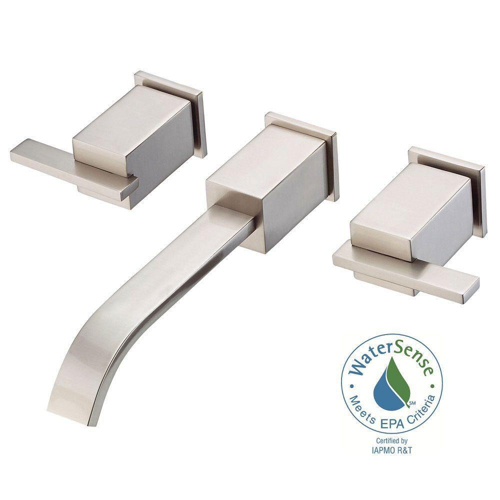 Danze Sirius Trim Only 2-Handle Wall Mount Bathroom Faucet in Brushed Nickel 553731 - Perfect for Modern Bathroom Vanities and Powder Rooms
