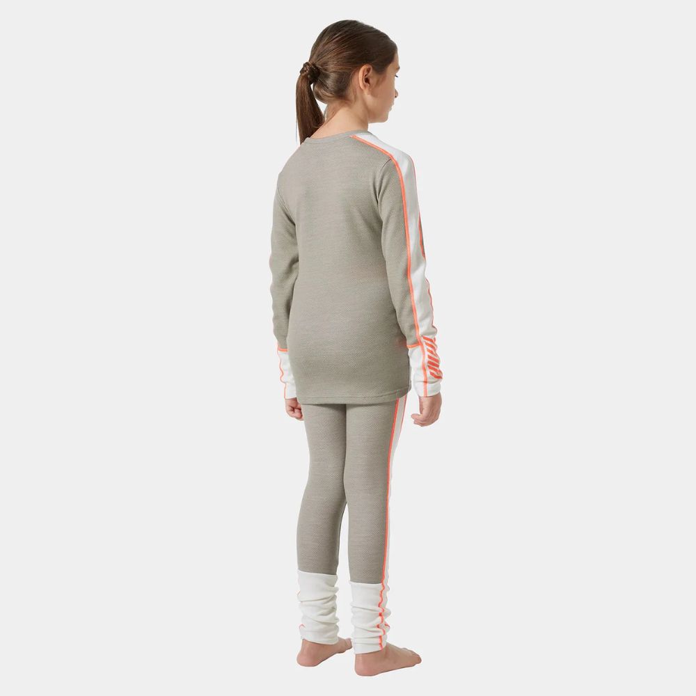 Helly Hansen Junior LIFA Merino Midweight Thermal Base Layer Set for Kids (15-16 Years) - Warm Winter Underwear for Skiing, Snowboarding & Outdoor Activities - Terrazzo Pattern