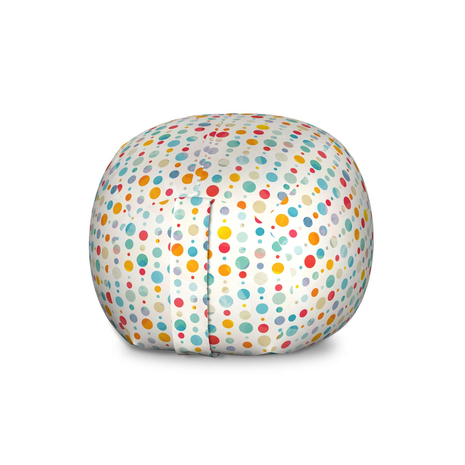 Ambesonne Abstract Toy Storage Bag Chair - Colorful Large Dots Bubble Print, Washable Stuffed Animal Organizer for Kids Room, Playroom & Nursery (Multicolor, Large Size) - Perfect for Toy Organization, Reading Nook & Cozy Seating