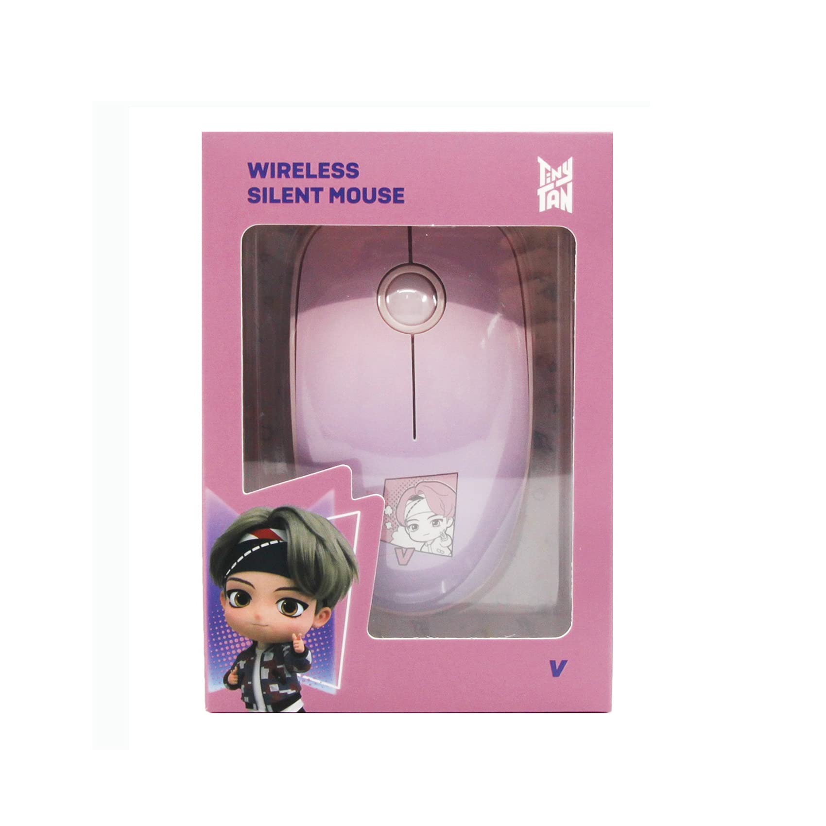 K-Pop Star Character Wireless Mouse - 2.4G Silent Bluetooth Mouse with USB Receiver for PC, Tablet & Laptop | Portable Computer Mouse for Office, Gaming & Home Use (V)