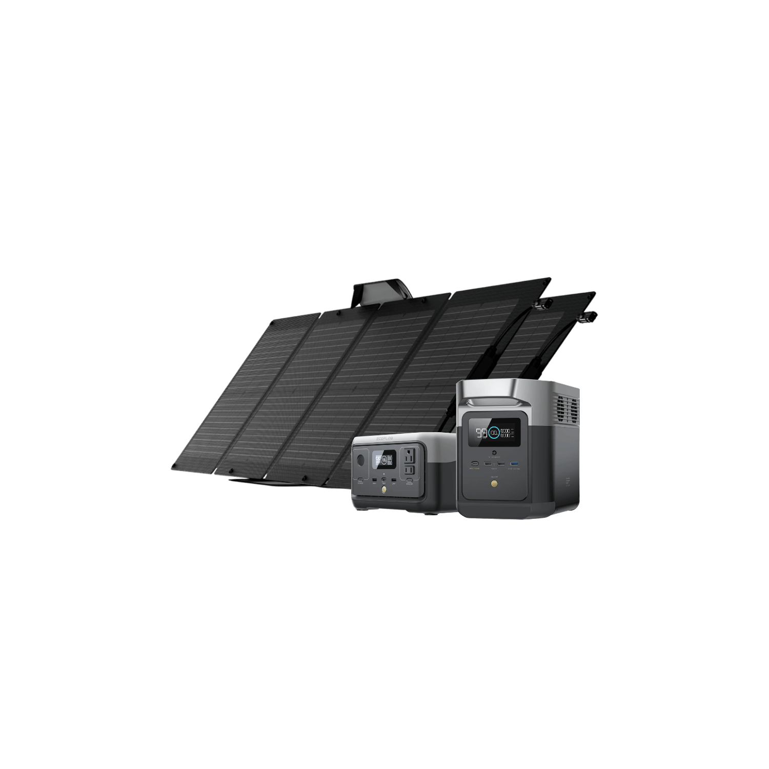 EcoFlow DELTA Mini Portable Power Station + EcoFlow RIVER 2 Solar Generator with 2x110W Solar Panels | Emergency Backup, Camping, RV, Outdoor Adventures